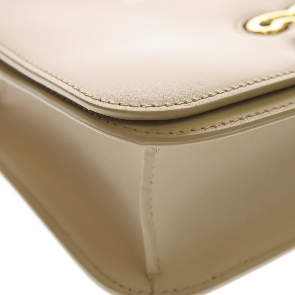 CELINE(セリーヌ) ミディアム トリオンフ フレーム 2WAYハンドバッグ ショルダーバッグ ベージュ レザー 199813EPA.38NO ゴールド金具 レディース