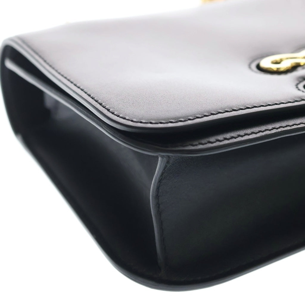 CELINE(セリーヌ) ミディアム トリオンフ フレーム ショルダーバッグ ブラック レザー 199813EPA.03ND ゴールド金具 レディース