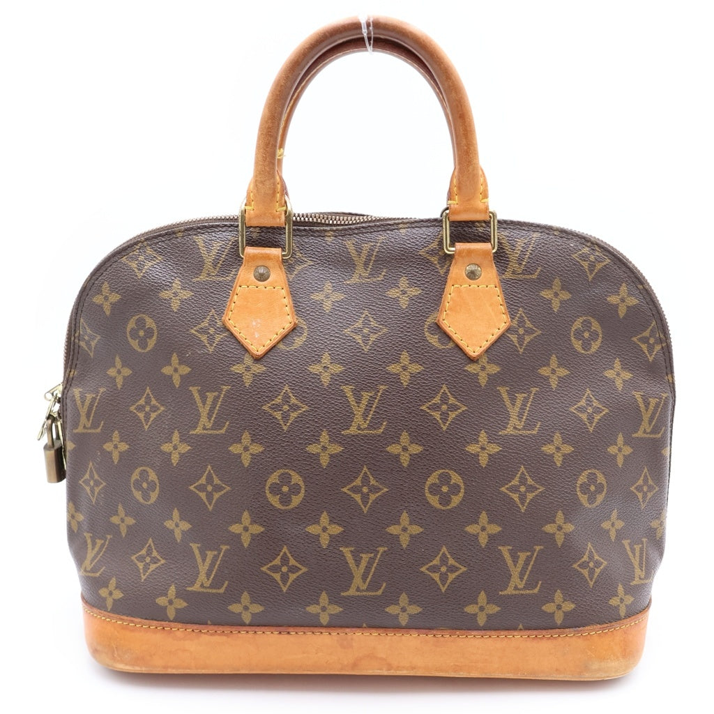 LOUIS VUITTON(ルイヴィトン) モノグラム アルマ ハンドバッグ ブラウン レザー×PVC ゴールド金具 M51130 レディース