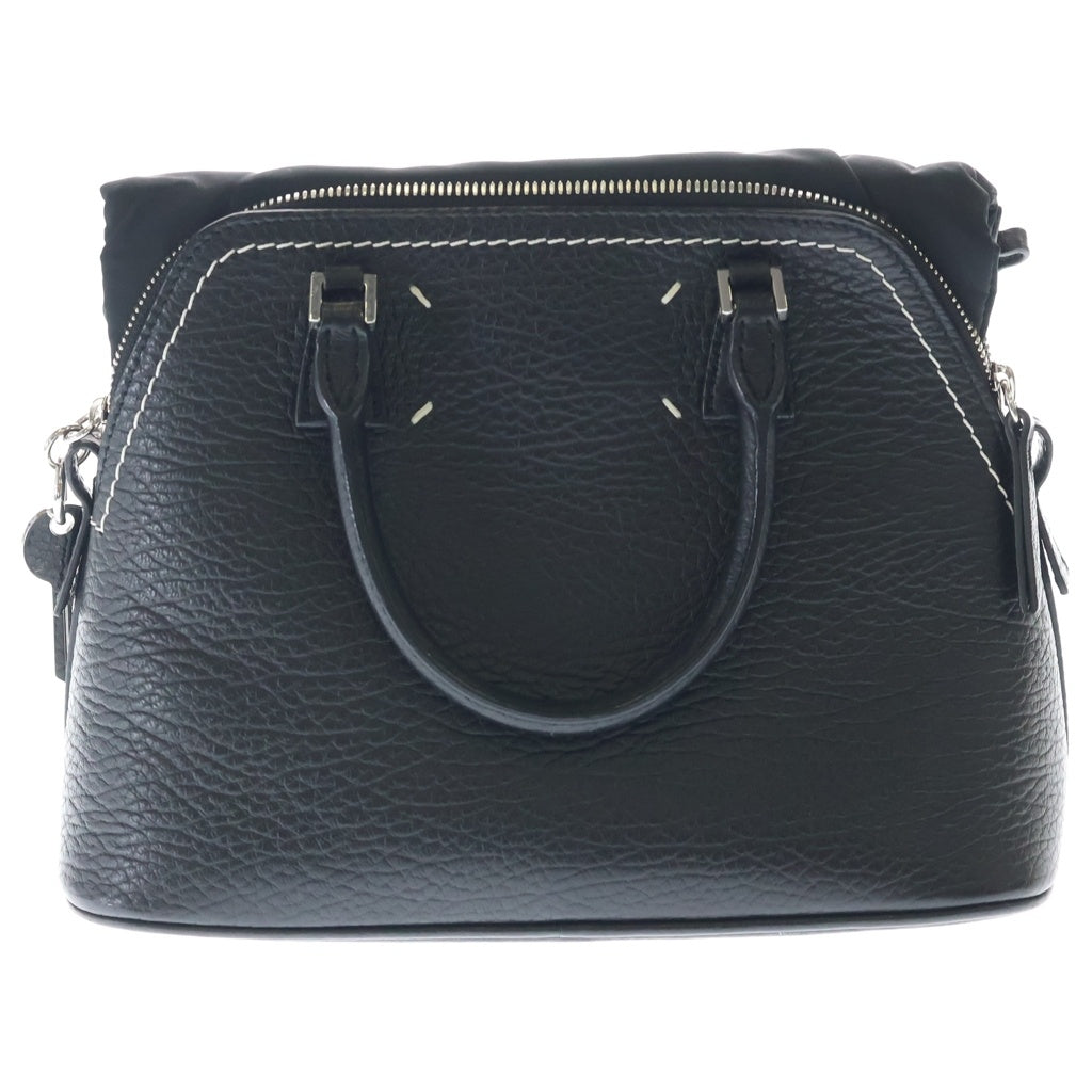 Maison Martin Margiela(メゾンマルタンマルジェラ) 5AC ミニ レザー ナイロン 2WAY ショルダーバッグ ハンドバッグ ブラック レディース