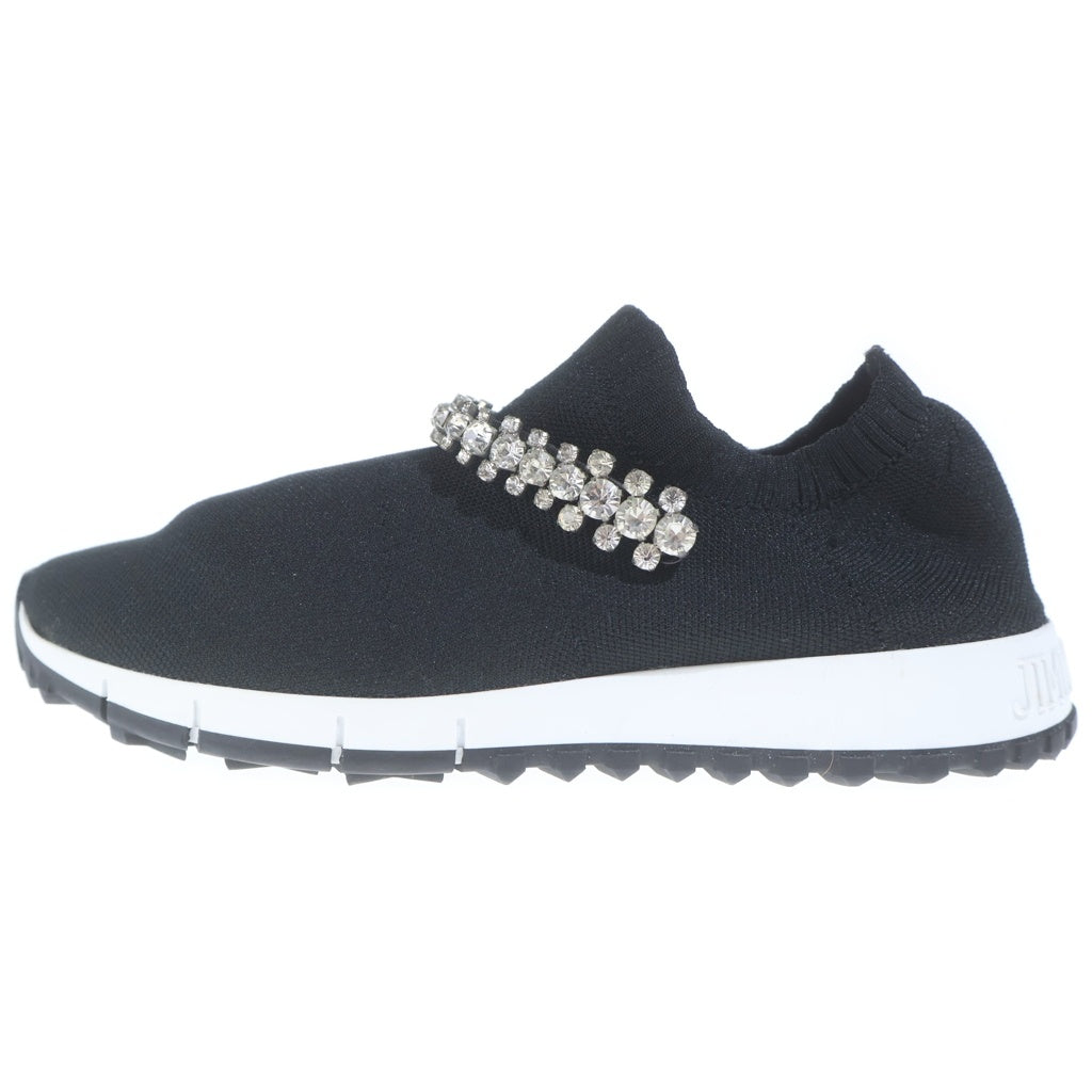 JIMMY CHOO(ジミーチュウ) Verona クリスタルビジューニットスニーカー スリッポン ブラック レディース