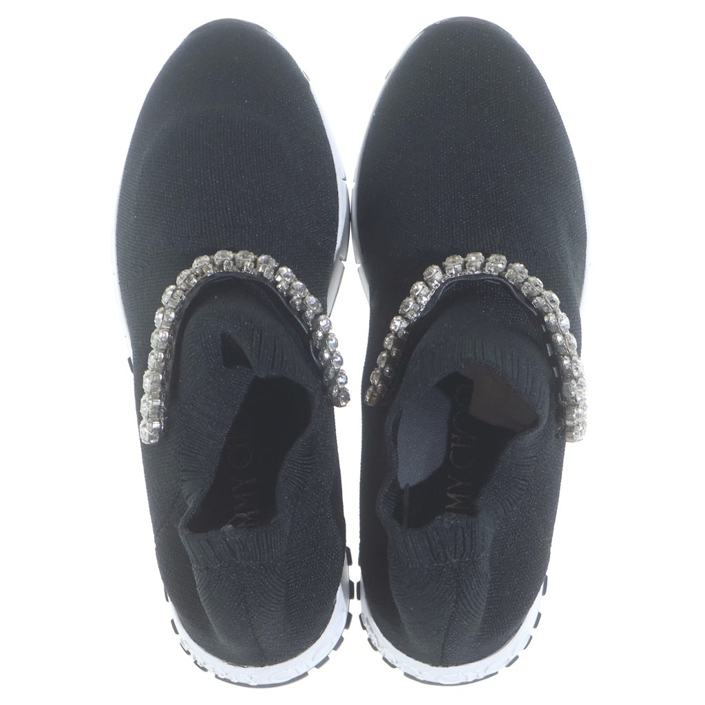 JIMMY CHOO(ジミーチュウ) Verona クリスタルビジューニットスニーカー スリッポン ブラック レディース