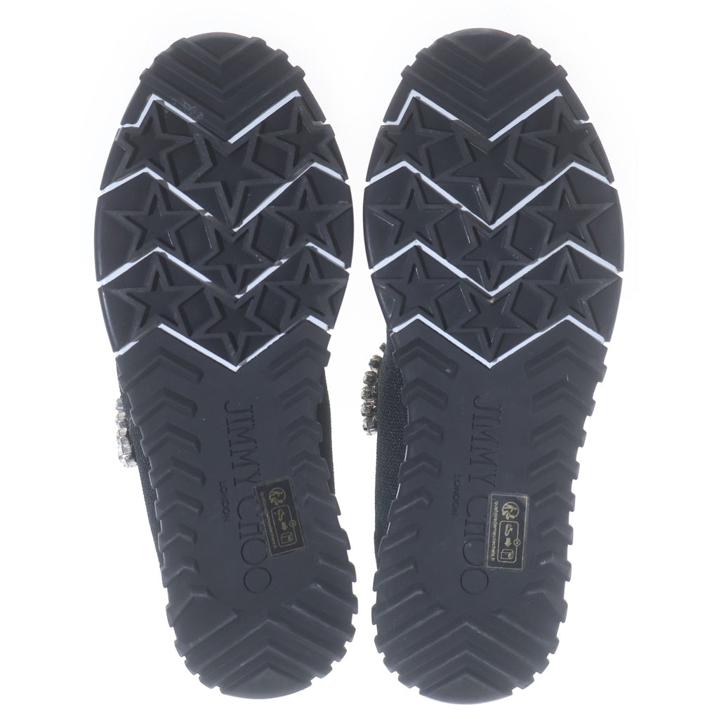 JIMMY CHOO(ジミーチュウ) Verona クリスタルビジューニットスニーカー スリッポン ブラック レディース