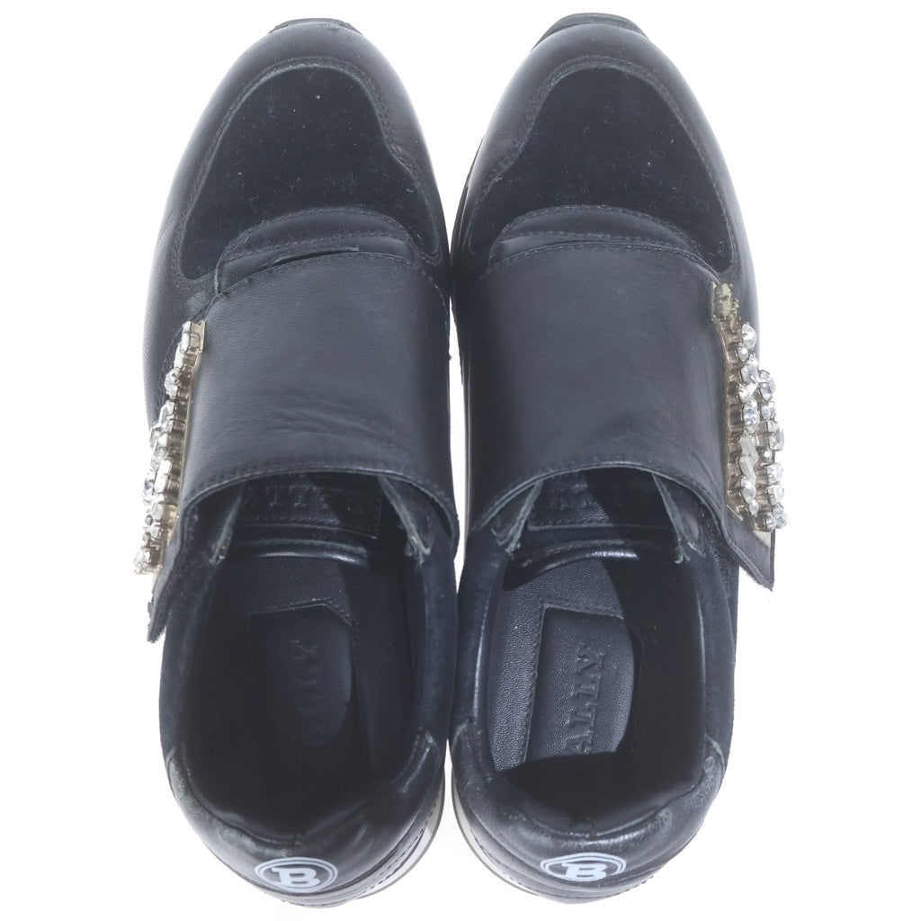 BALLY(バリー) GIADA-STONE クリスタルローカットスニーカー シューズ レザー Bロゴ ブラック レディース