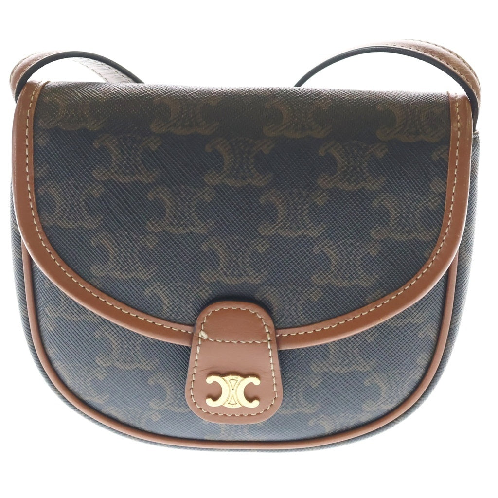 CELINE(セリーヌ) トリオンフ ミニブザス ショルダーバッグ PVC レザー ブラウン 196702BZJ.04LU レディース