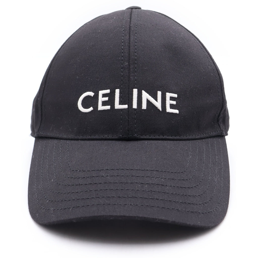 CELINE(セリーヌ) フロントロゴ ベースボールキャップ 帽子 ポリエステル コットン ブラック 2AUA1242N