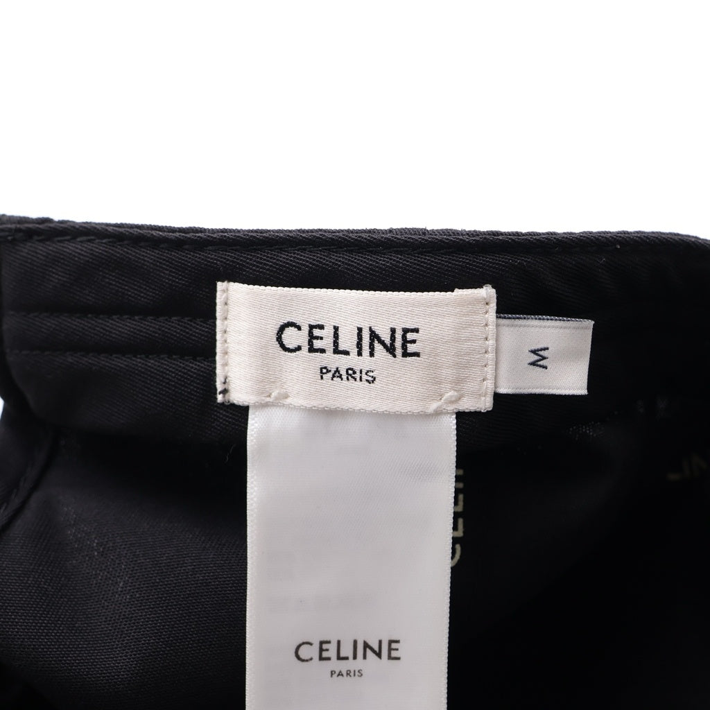 CELINE(セリーヌ) フロントロゴ ベースボールキャップ 帽子 ポリエステル コットン ブラック 2AUA1242N