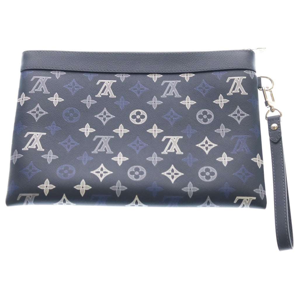 LOUIS VUITTON(ルイヴィトン) モノグラム シャドウ ポシェット・トゥー・ゴー レザー セカンドバッグ クラッチバッグ ICタイプ ネイビー M28913 レディース
