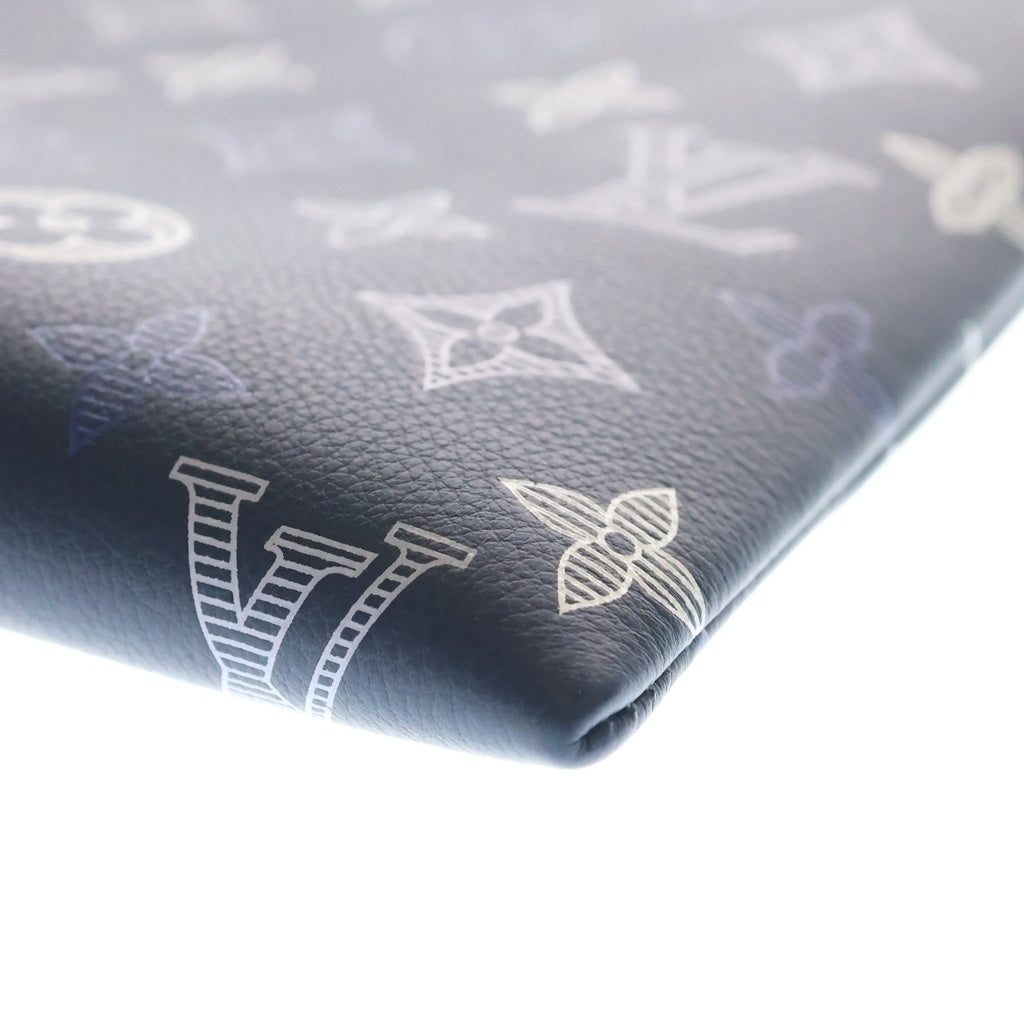 LOUIS VUITTON(ルイヴィトン) モノグラム シャドウ ポシェット・トゥー・ゴー レザー セカンドバッグ クラッチバッグ ICタイプ ネイビー M28913 レディース