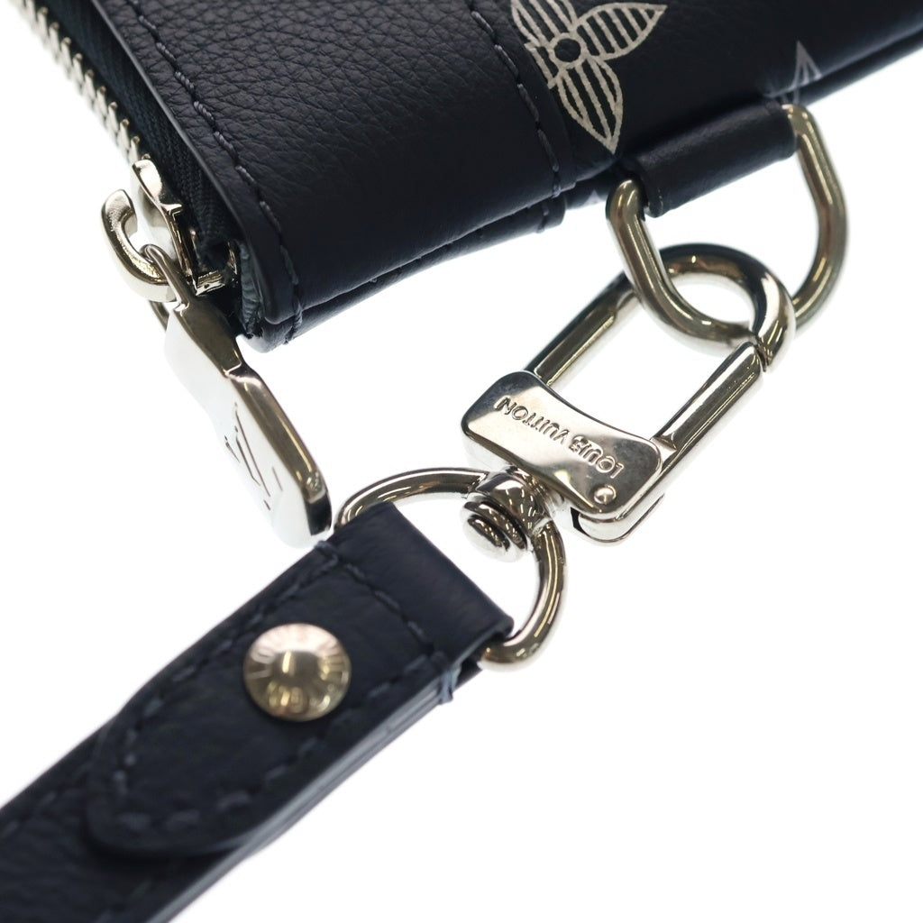 LOUIS VUITTON(ルイヴィトン) モノグラム シャドウ ポシェット・トゥー・ゴー レザー セカンドバッグ クラッチバッグ ICタイプ ネイビー M28913 レディース