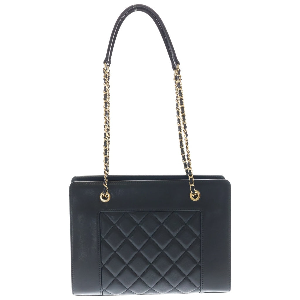 CHANEL(シャネル) マトラッセ ココマーク ラムスキン レザーチェーンショルダーバッグ ゴールド金具 ブラック A93087 23番台 レディース