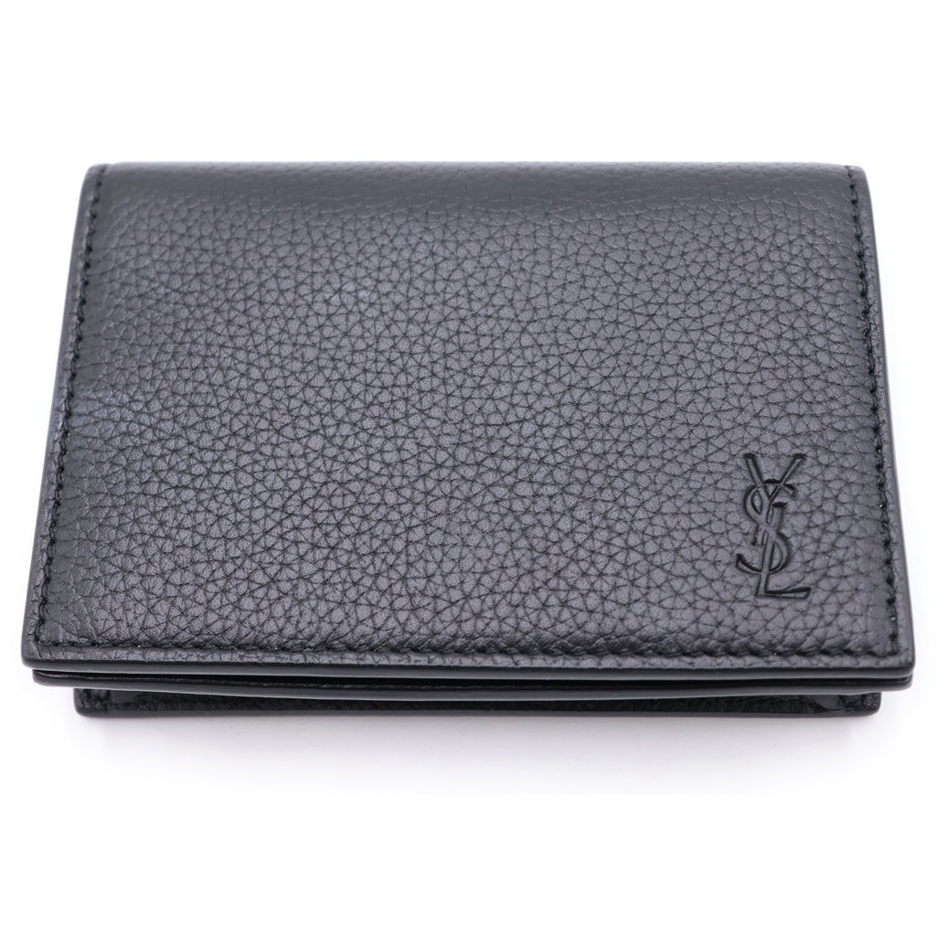 SAINT LAURENT PARIS(サンローランパリ) カサンドラ シャドウ 名刺入れ カードケース ブラック レザー 693492 レディース