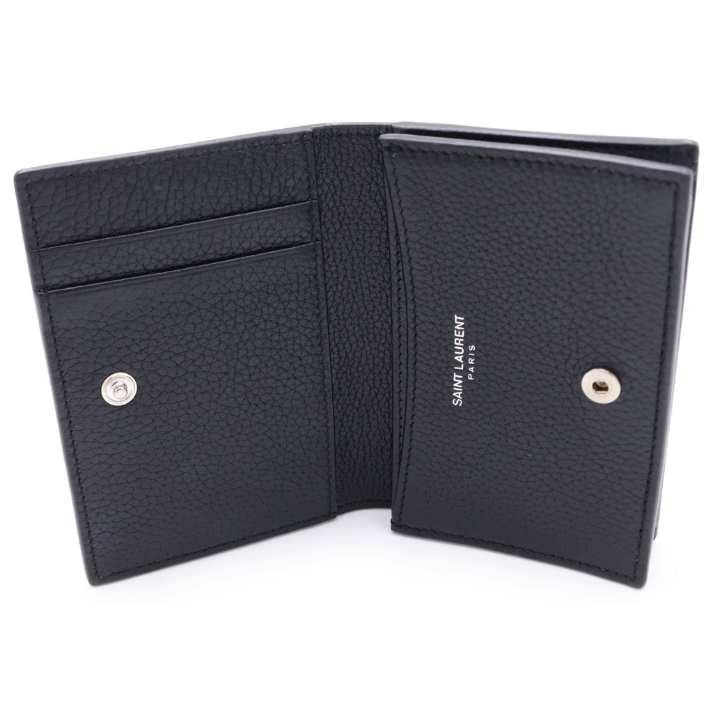 SAINT LAURENT PARIS(サンローランパリ) カサンドラ シャドウ 名刺入れ カードケース ブラック レザー 693492 レディース