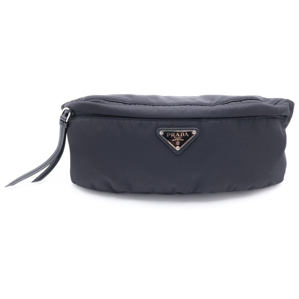 PRADA(プラダ) トライアングルロゴ ナイロン ウエストバッグ ショルダーバッグ ブラック レディース