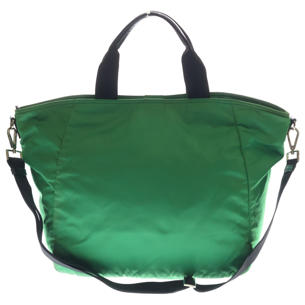 PRADA(プラダ) 三角ロゴ テスート 2WAYトートバック ハンドバッグ ショルダーバッグ グリーン ナイロン シルバー金具 レディース