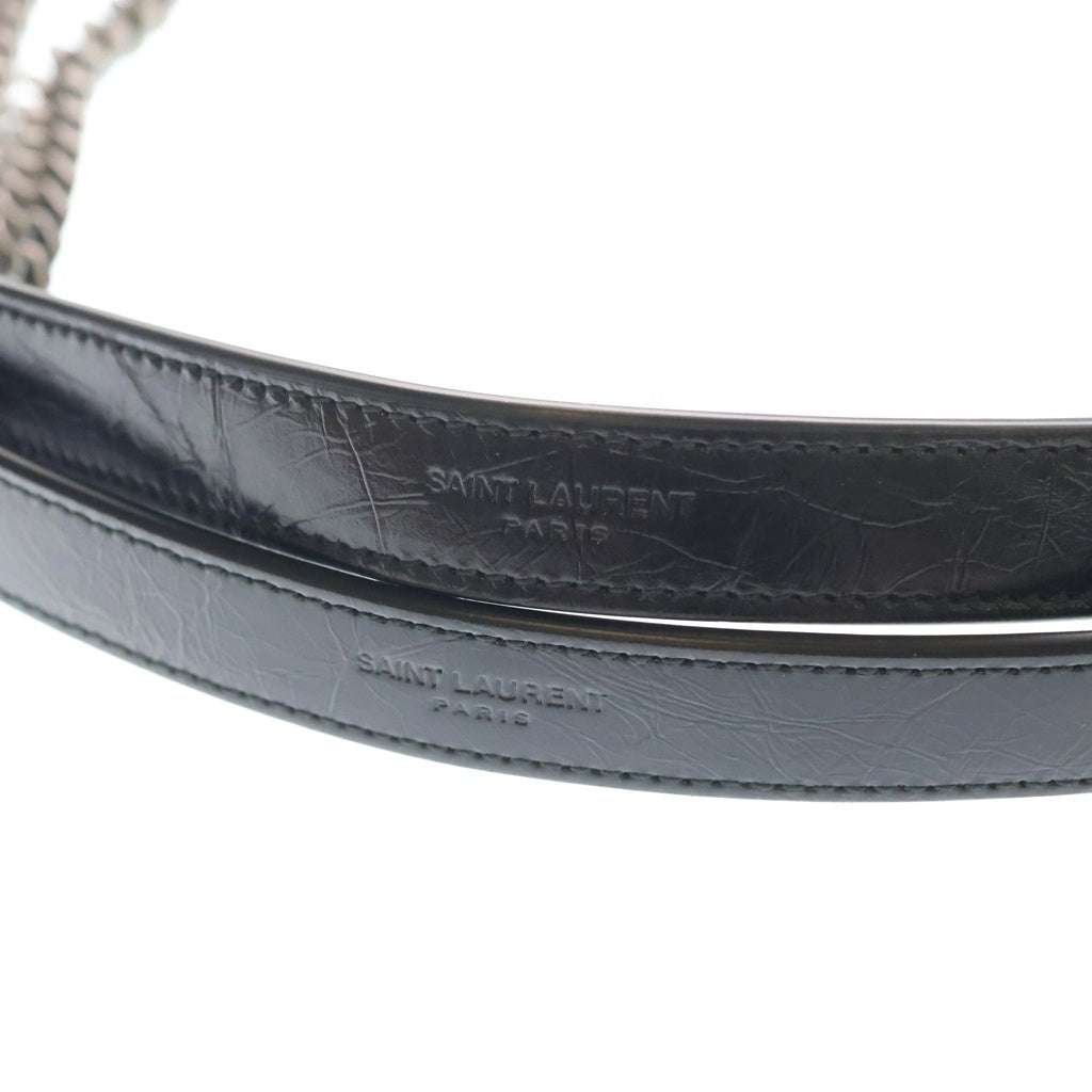 SAINT LAURENT PARIS(サンローランパリ) ニキ ミディアム ヴィンテージ レザー シルバー金具 チェーンショルダーバッグ ブラック 633184 レディース