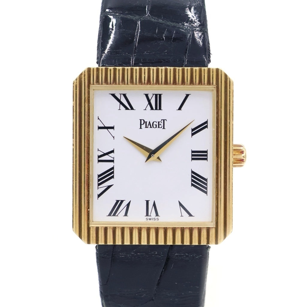 PIAGET(ピアジェ) プロトコール 白文字盤 YG×革/手巻き イエローゴールド 腕時計 84153 レディース