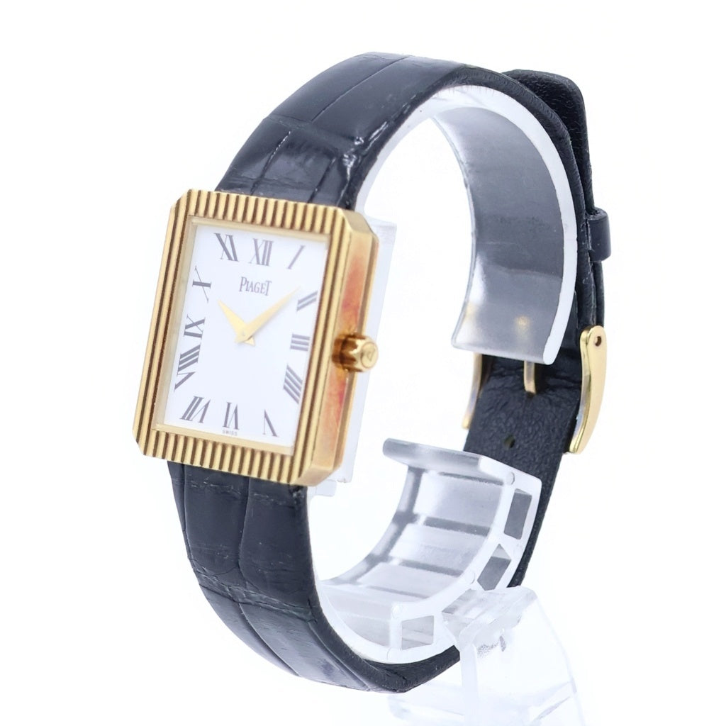 PIAGET(ピアジェ) プロトコール 白文字盤 YG×革/手巻き イエローゴールド 腕時計 84153 レディース