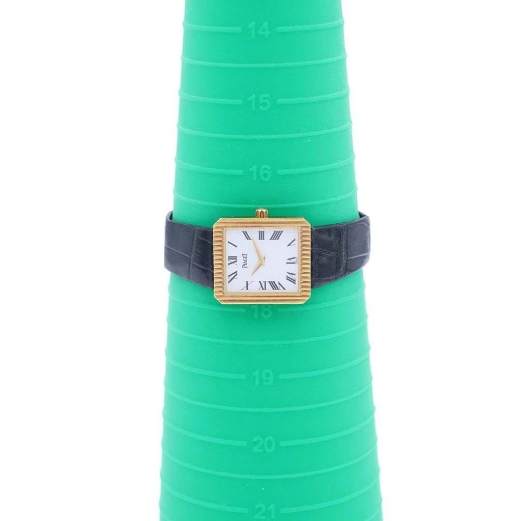 PIAGET(ピアジェ) プロトコール 白文字盤 YG×革/手巻き イエローゴールド 腕時計 84153 レディース
