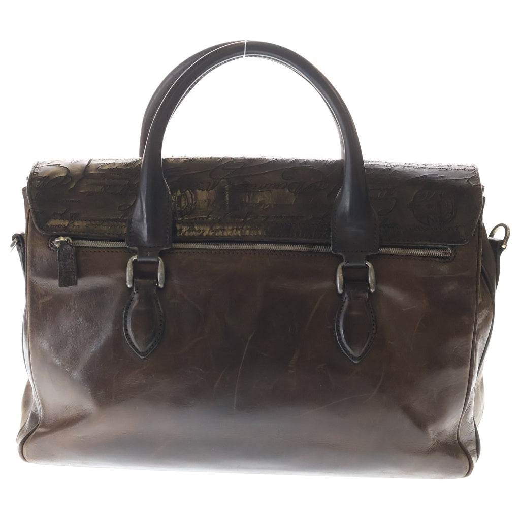 Berluti(ベルルッティ) エミーオ ブリーフケース ビジネスバック カリグラフィ レザー ダークブラウン