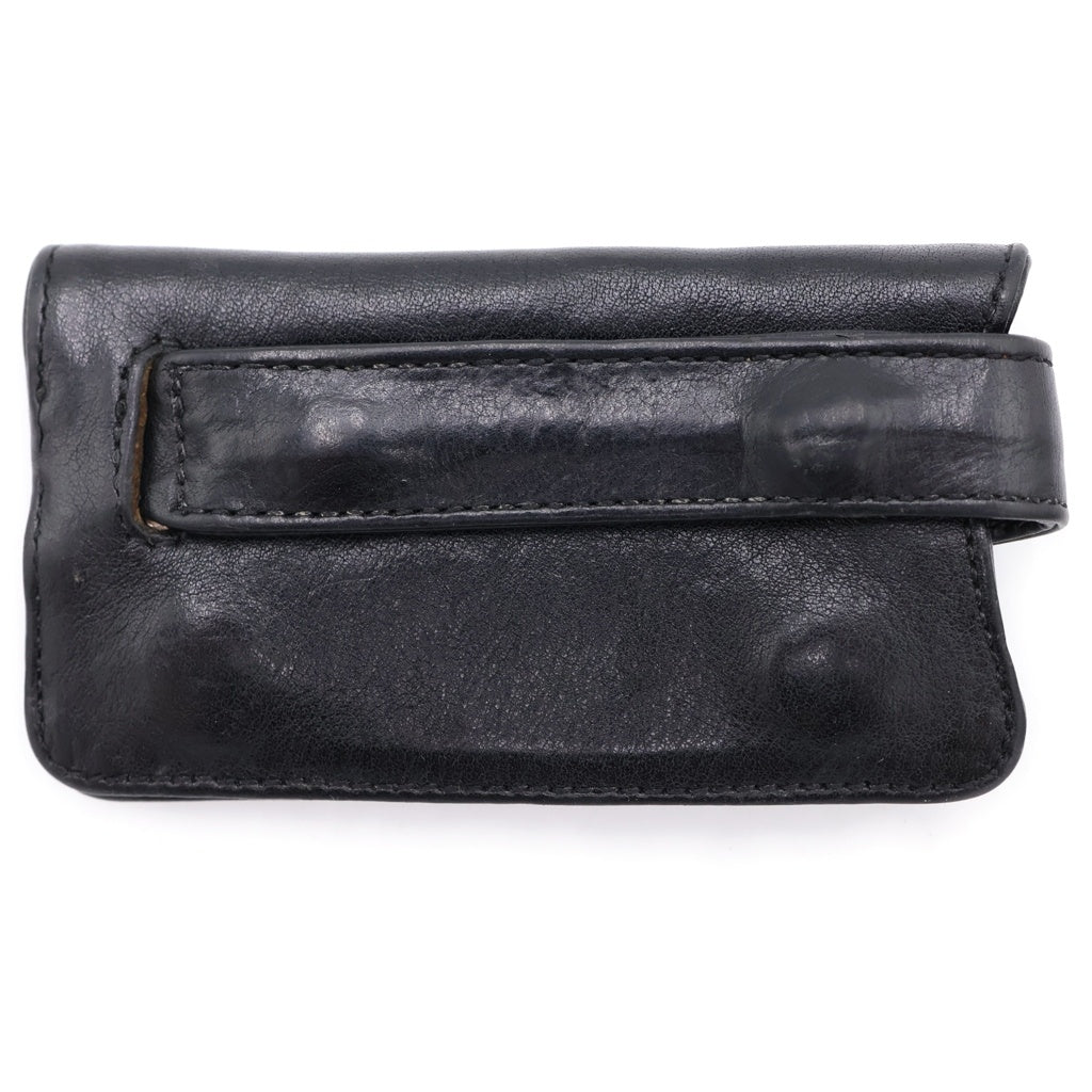 CHROME HEARTS(クロムハーツ) KEY CASE キーケース クロスボールボタン デストロイレザーキーケース ブラック