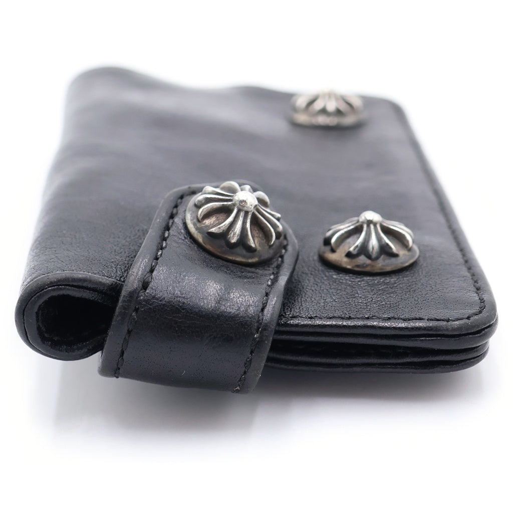 CHROME HEARTS(クロムハーツ) KEY CASE キーケース クロスボールボタン デストロイレザーキーケース ブラック