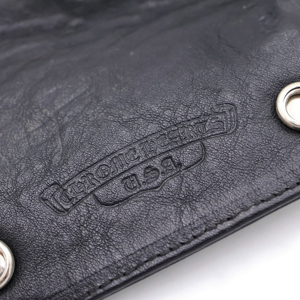 CHROME HEARTS(クロムハーツ) KEY CASE キーケース クロスボールボタン デストロイレザーキーケース ブラック