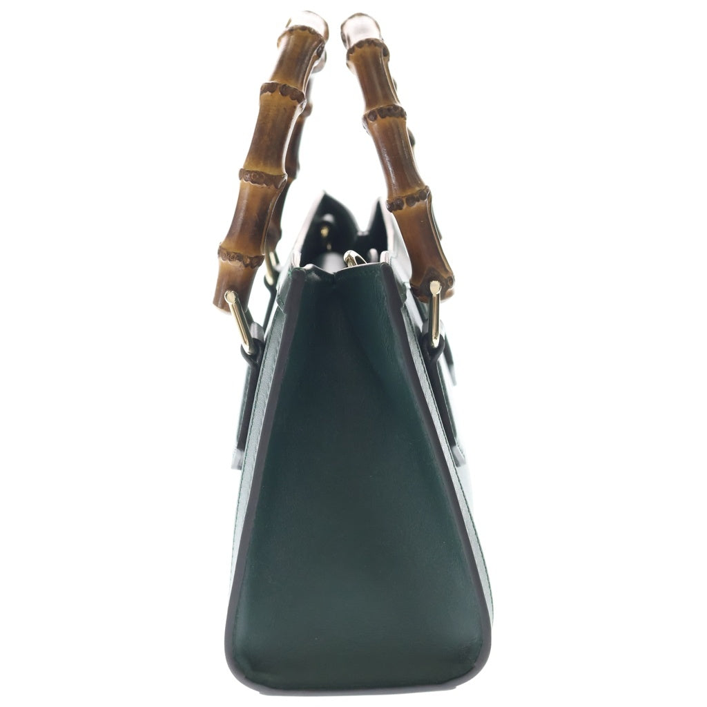 GUCCI(グッチ) ダイアナ スモール トートバック 2wayハンドバック バンブー レザー グリーン 832936 レディース