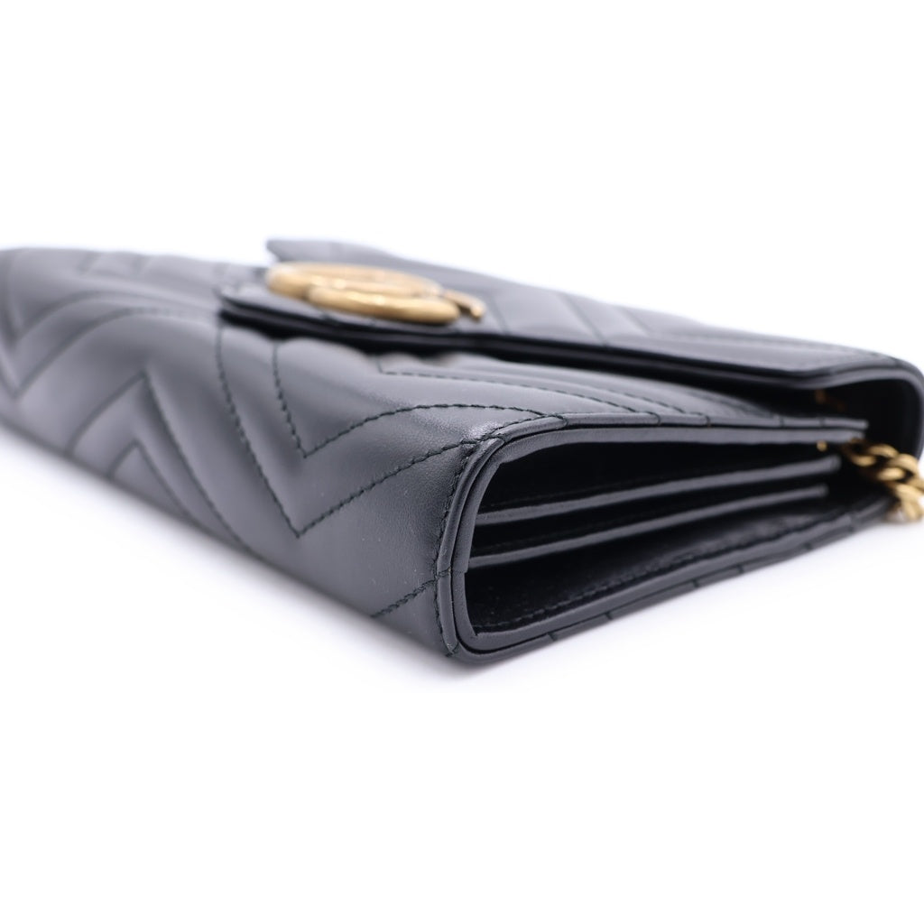 GUCCI(グッチ) GG Marmont Quilting Chain Wallet GGマーモント キルティング チェーンウォレット ショルダーバッグ ブラック 474575 レディース
