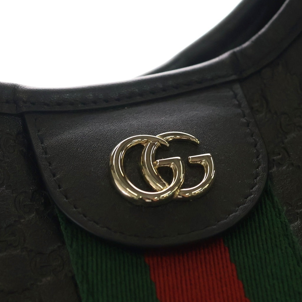 GUCCI(グッチ) マイクログッチシマ オフィディア ハンド ショルダーバッグ 2WAY GGエンボス レザー ブラック 865452 レディース