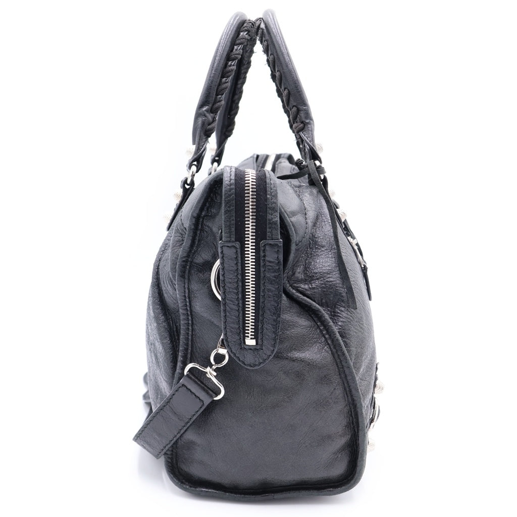 BALENCIAGA(バレンシアガ) ザ・シティ 2WAYハンドバッグ ショルダーバッグ ブラック レザー 281770 シルバー金具