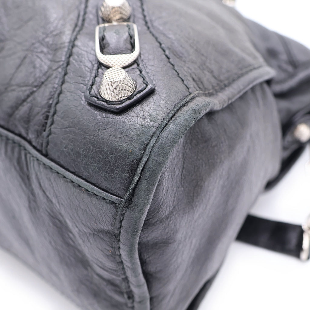 BALENCIAGA(バレンシアガ) ザ・シティ 2WAYハンドバッグ ショルダーバッグ ブラック レザー 281770 シルバー金具