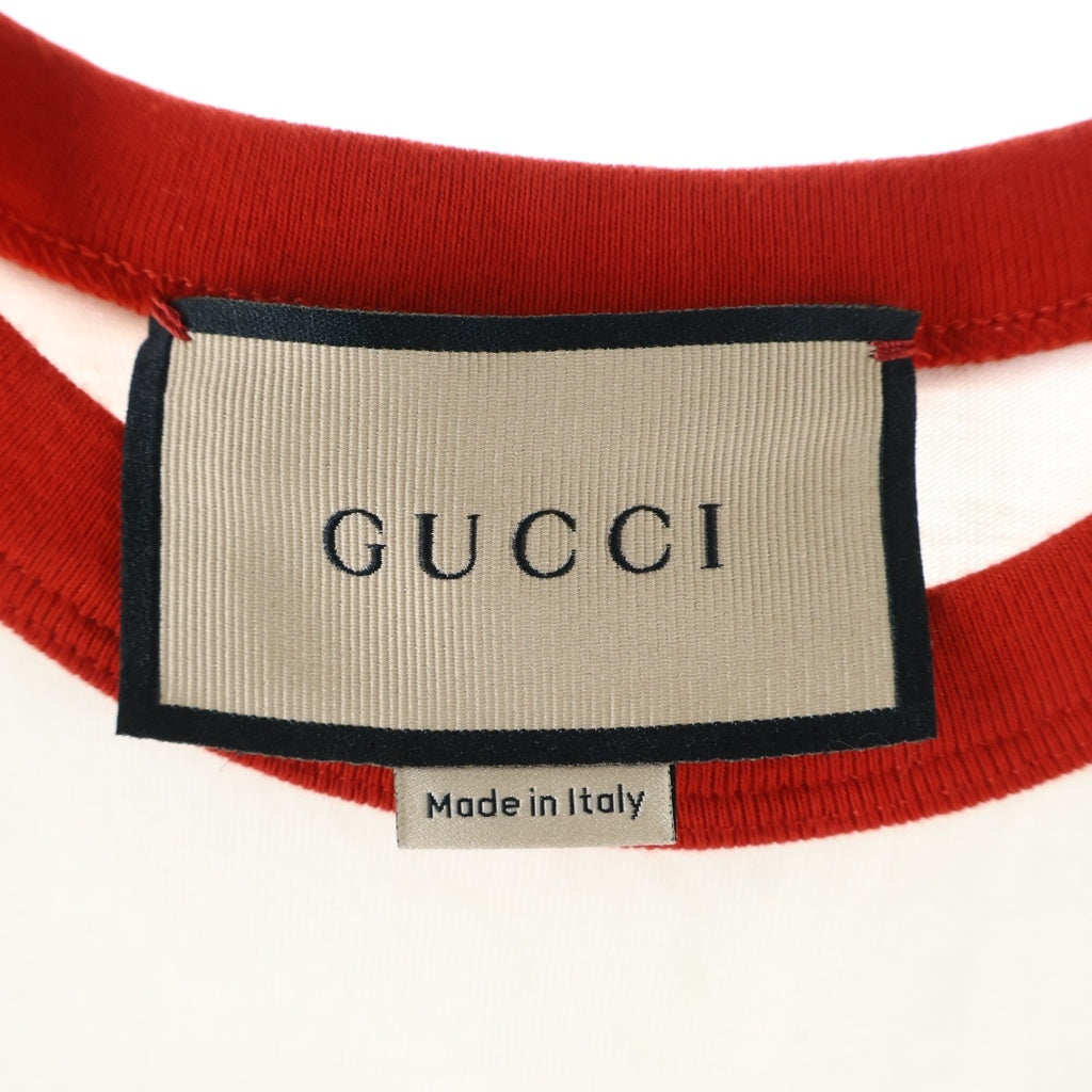 GUCCI(グッチ) マッシュルーム ロゴプリント Tシャツ ホワイト #XS レディース