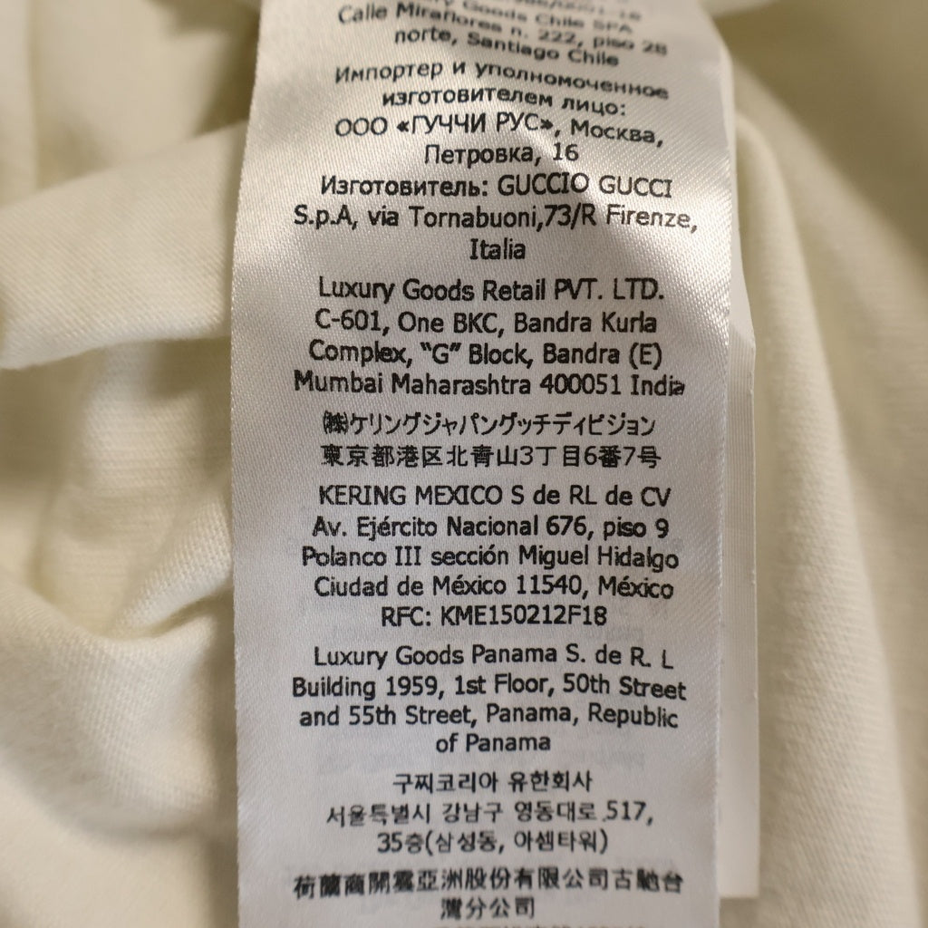 GUCCI(グッチ) マッシュルーム ロゴプリント Tシャツ ホワイト #XS レディース
