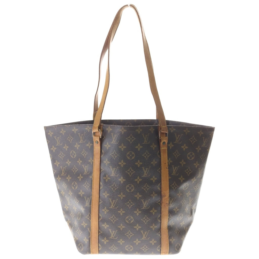 LOUIS VUITTON(ルイヴィトン) モノグラム サックショッピング トートバッグ ハンドバッグ ブラウン レザー×PVC M51108 ゴールド金具 レディース