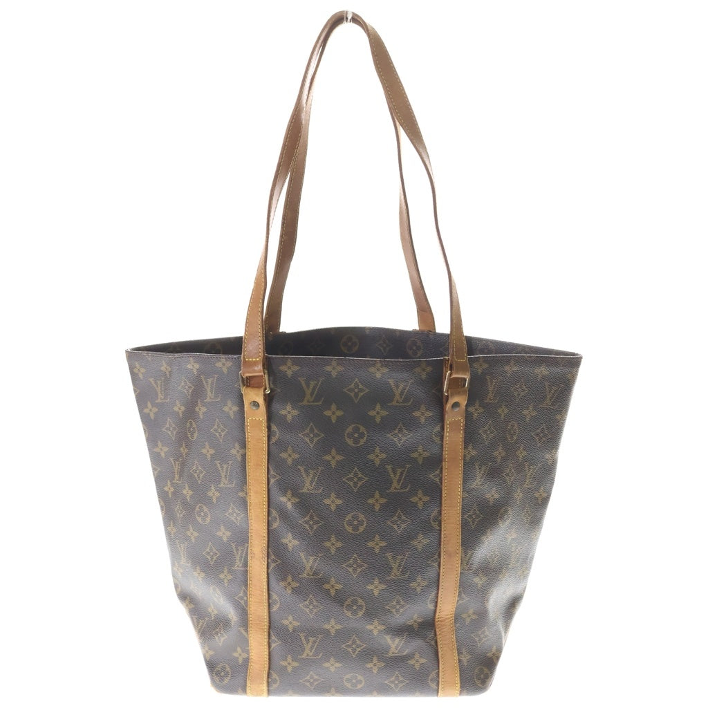 LOUIS VUITTON(ルイヴィトン) モノグラム サックショッピング トートバッグ ハンドバッグ ブラウン レザー×PVC M51108 ゴールド金具 レディース
