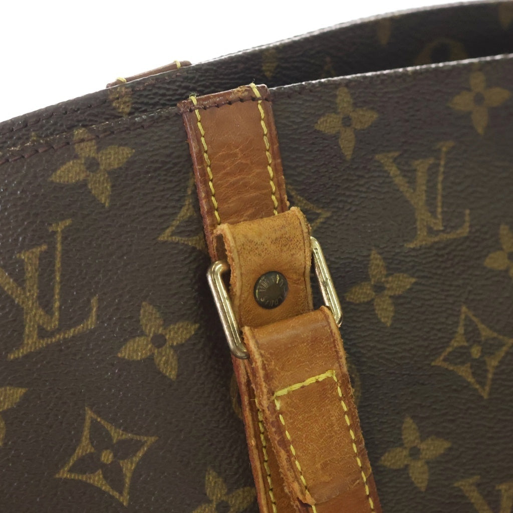 LOUIS VUITTON(ルイヴィトン) モノグラム サックショッピング トートバッグ ハンドバッグ ブラウン レザー×PVC M51108 ゴールド金具 レディース