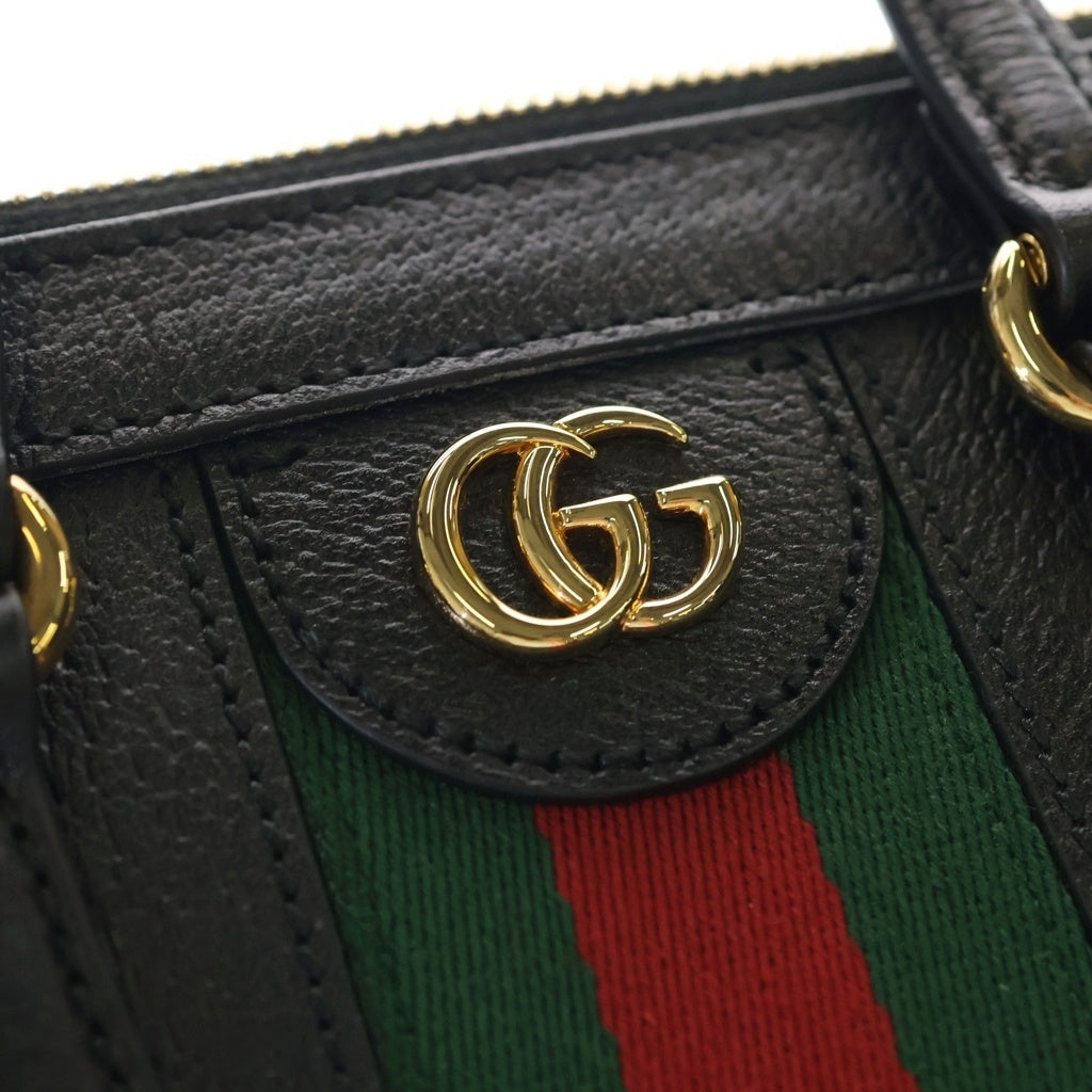 GUCCI(グッチ) オフィディア 2WAYハンドバッグ ショルダーバッグ ブラック レザー 719882 ゴールド金具 レディース