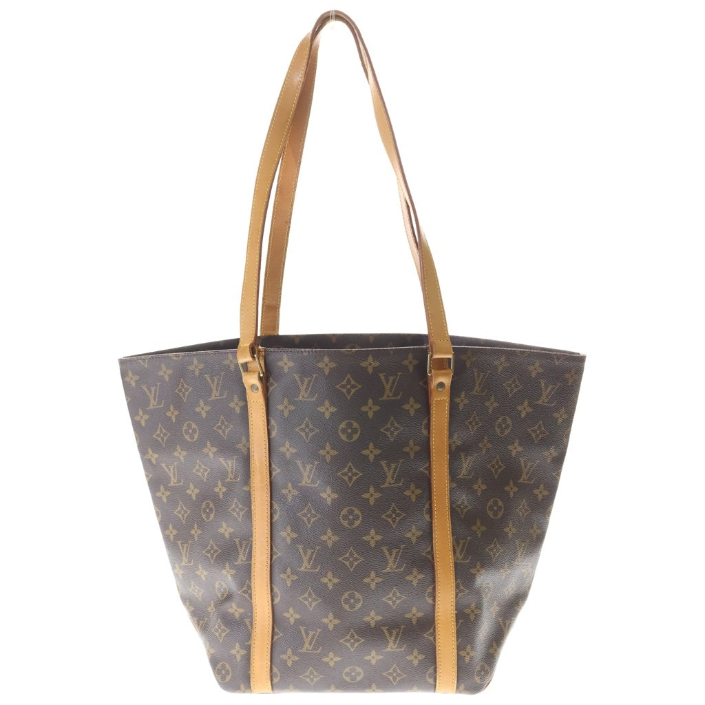 LOUIS VUITTON(ルイヴィトン) モノグラム サックショッピング トートバッグ ハンドバッグ ブラウン レザー×PVC M51108 ゴールド金具 レディース