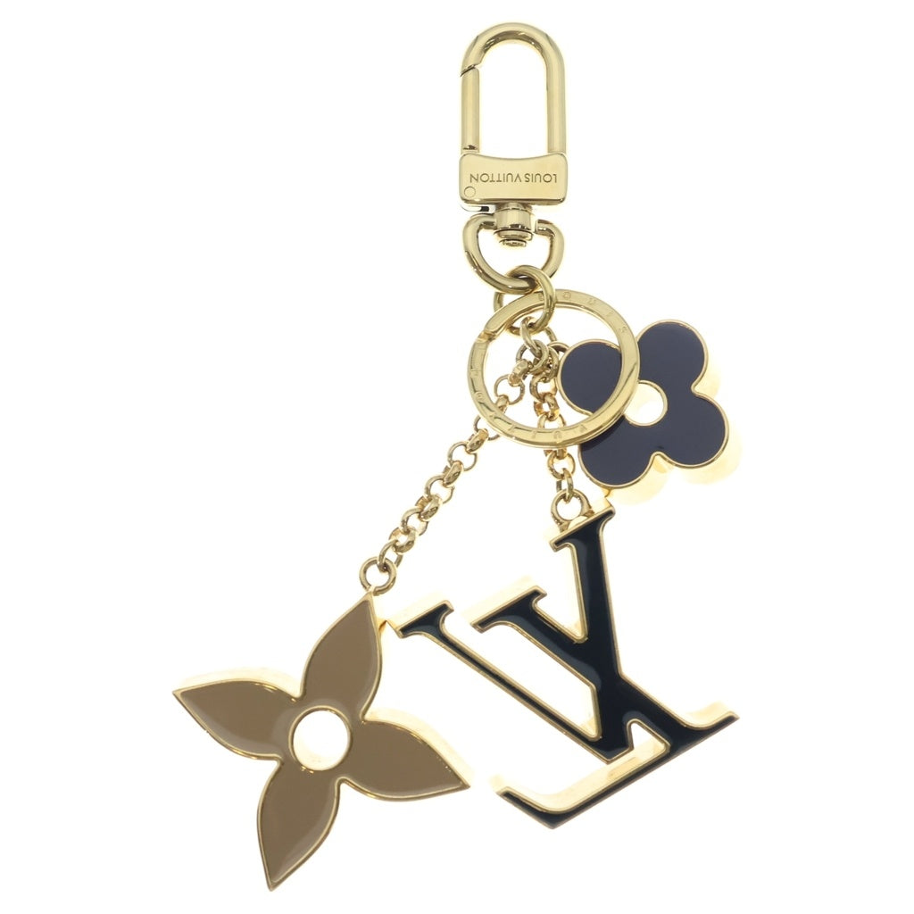 LOUIS VUITTON(ルイヴィトン) チャーム・フルール ドゥ モノグラム バッグチャーム キーリング ゴールド×ブラック×ベージュ GP M01652 レディース