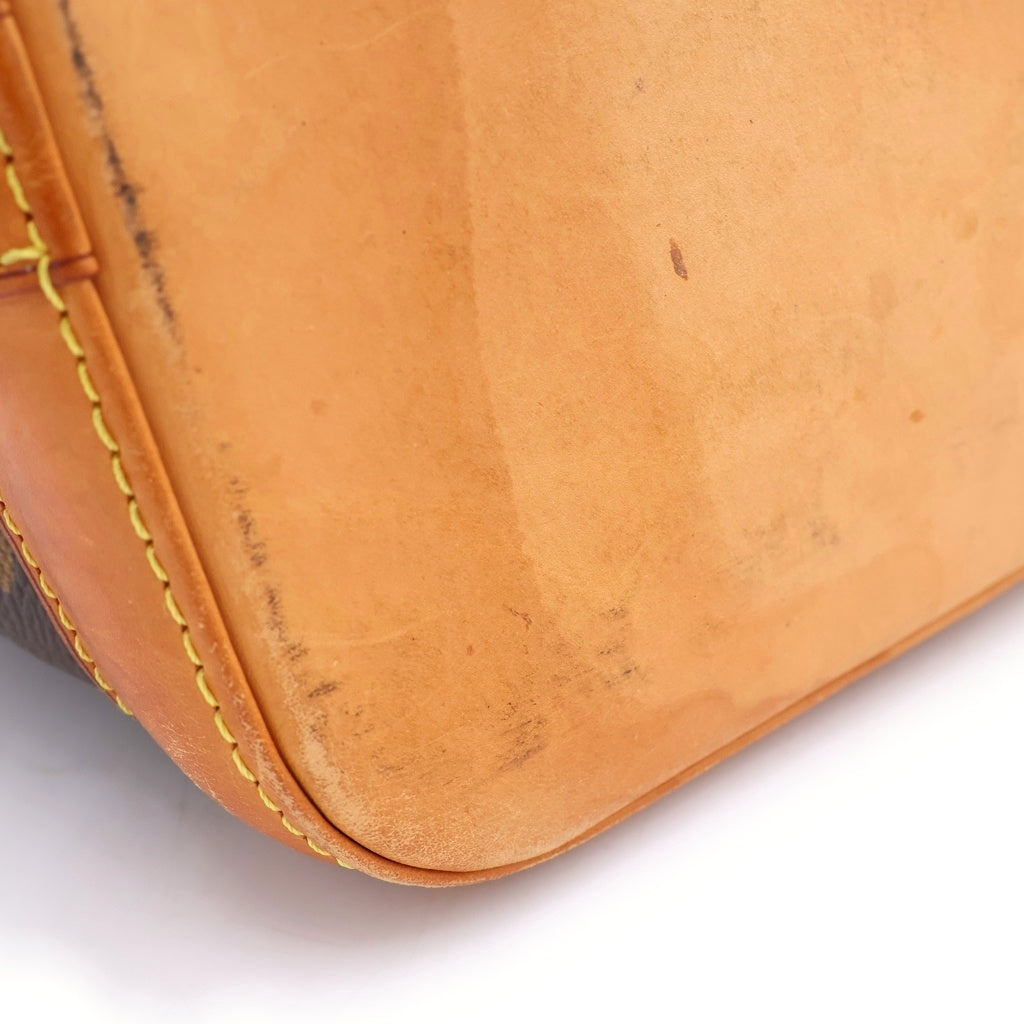LOUIS VUITTON(ルイヴィトン) モノグラム アルマPM ハンドバッグ ブラウン レザー×PVC M53151 ゴールド金具 レディース