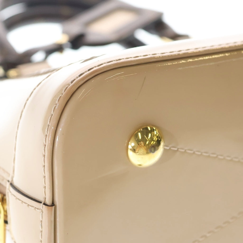 LOUIS VUITTON(ルイヴィトン) ルイヴィトン アルマBB 2WAYハンドバッグ ショルダーバッグ ベージュ×ブラウン レザー×パテント M51949 ゴールド金具 レディース