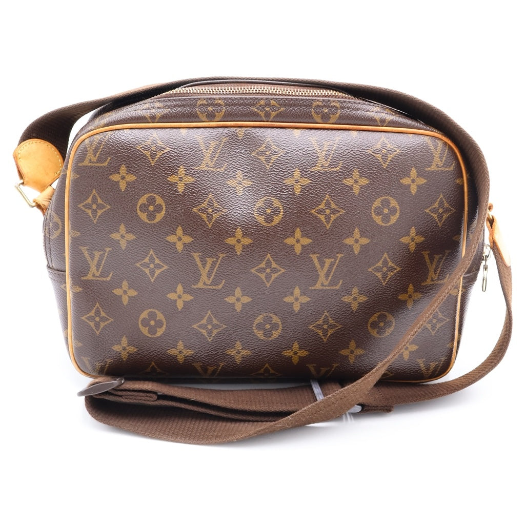 LOUIS VUITTON(ルイヴィトン) モノグラム リポーターPM ショルダーバッグ ブラウン レザー×PVC M45254 ゴールド金具 レディース