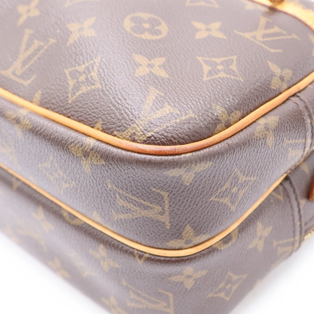 LOUIS VUITTON(ルイヴィトン) モノグラム リポーターPM ショルダーバッグ ブラウン レザー×PVC M45254 ゴールド金具 レディース