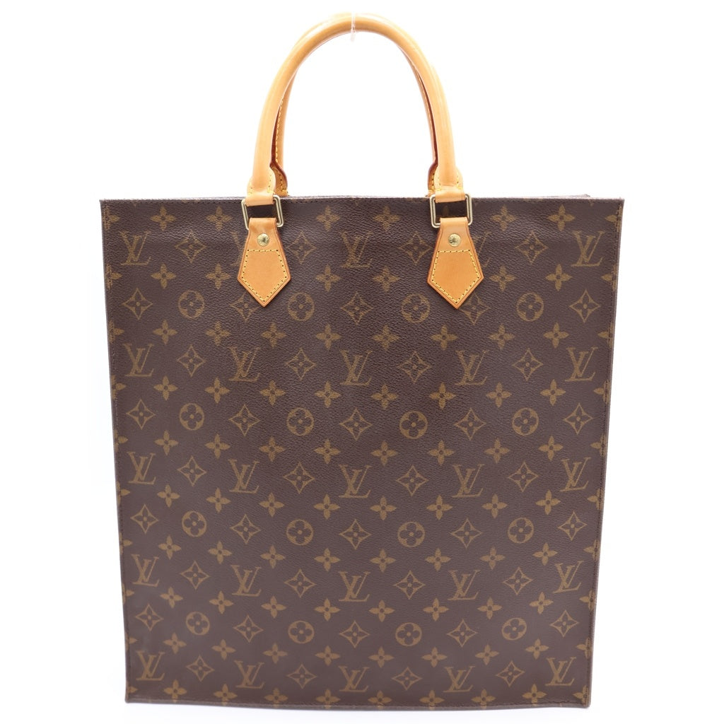 LOUIS VUITTON(ルイヴィトン) モノグラム サックプラ トートバッグ ハンドバッグ ブラウン レザー×PVC M51140 ゴールド金具 レディース
