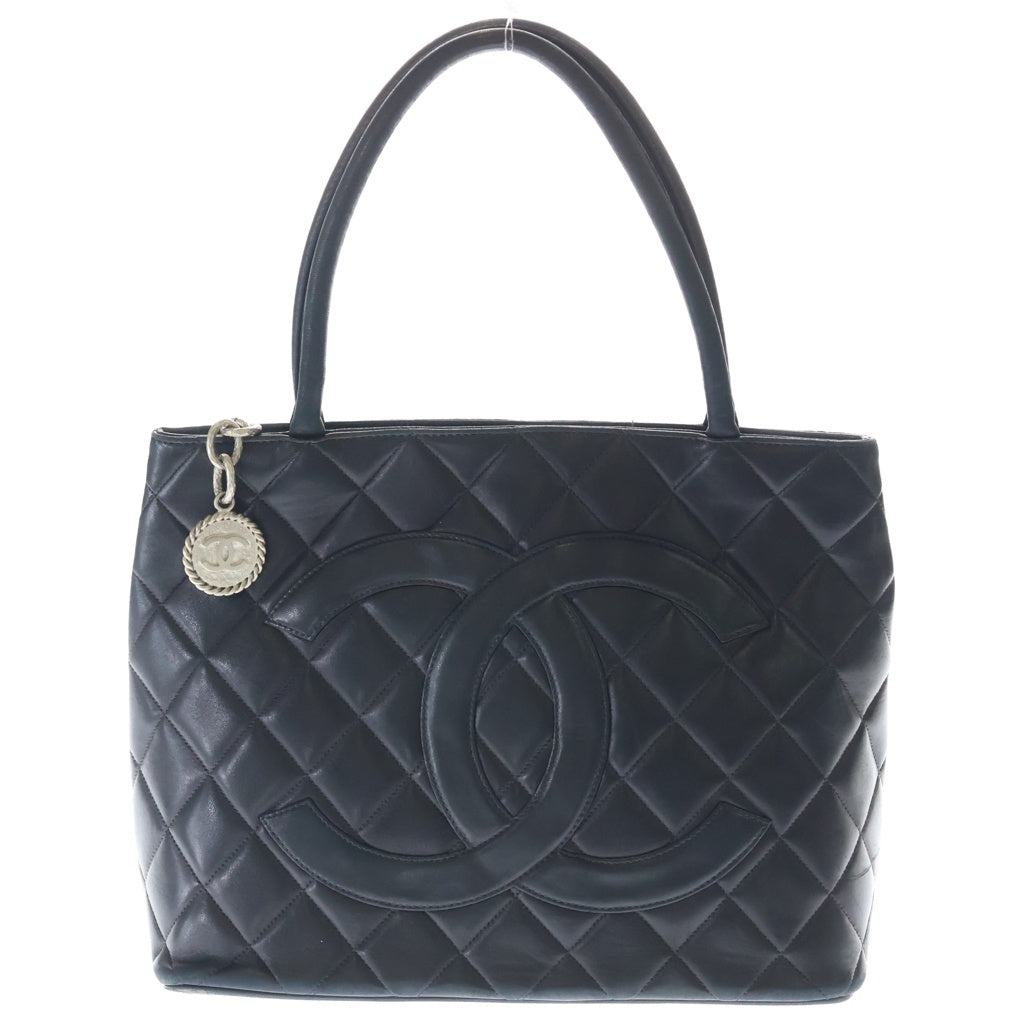 CHANEL(シャネル) 復刻トート ハンドバッグ トートバッグ ブラック ラムスキン シルバー金具 レディース