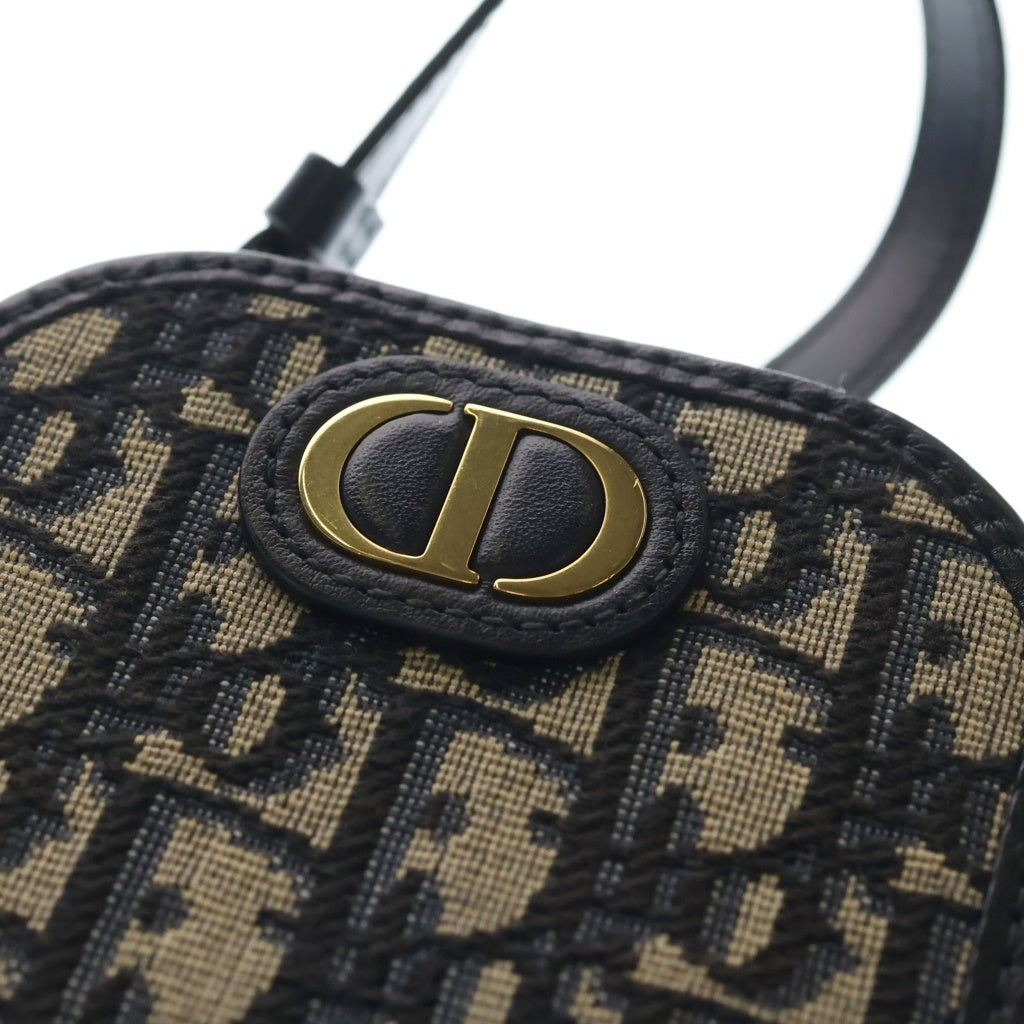 Christian Dior(クリスチャンディオール) 30 モンテーニュ フォンホルダー オブリーク キャンバス レザー 2WAY ハンド チェーン ショルダーバッグ ゴールド金具 ネイビー レディース