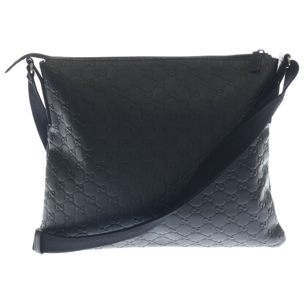 GUCCI(グッチ) GGロゴ レザーショルダーバッグ ブラック 374411