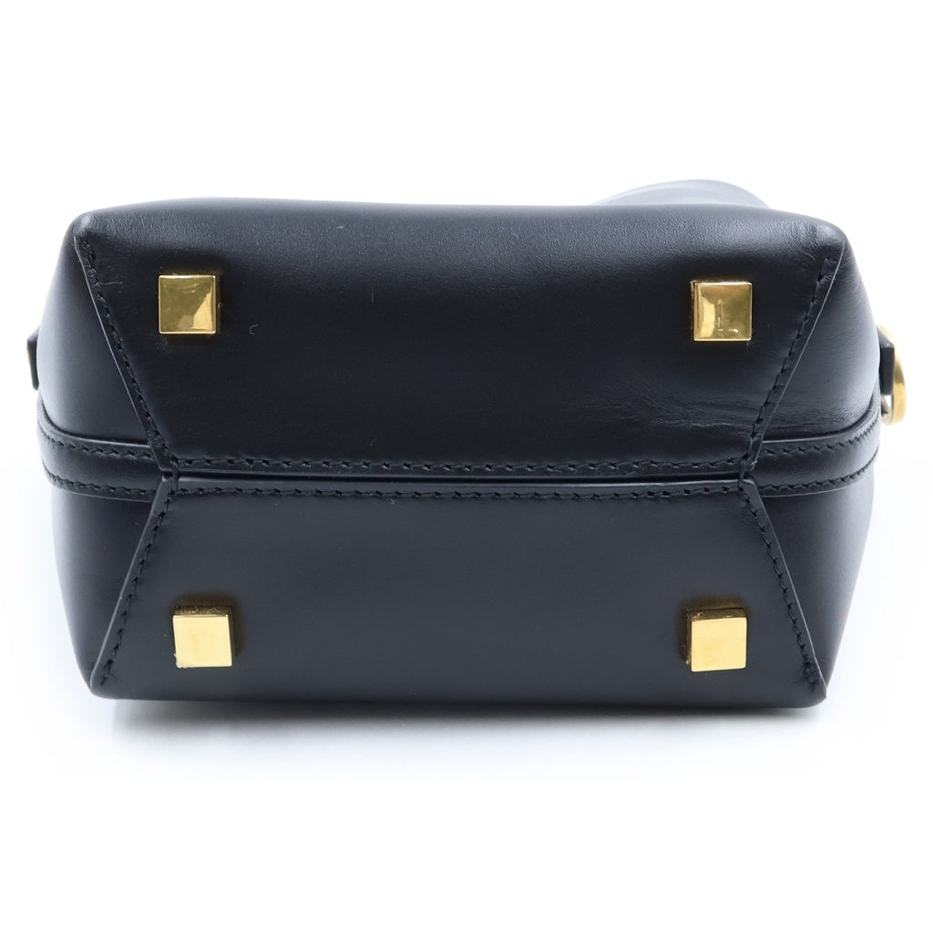 SAINT LAURENT PARIS(サンローランパリ) LE37 ミニ バケットバッグ カサンドラロゴ レザー 2WAY ハンド ショルダーバッグ ゴールド金具 ブラック 765870 レディース