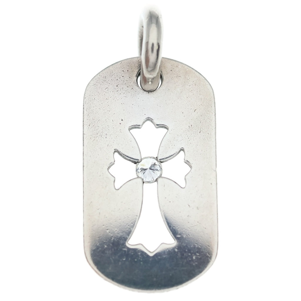 CHROME HEARTS(クロムハーツ) ■DT TNY CO CRS 1DIA タイニーカットアウトクロスドッグタグ アフター1ダイヤ チャーム ネックレストップ シルバー BCA410